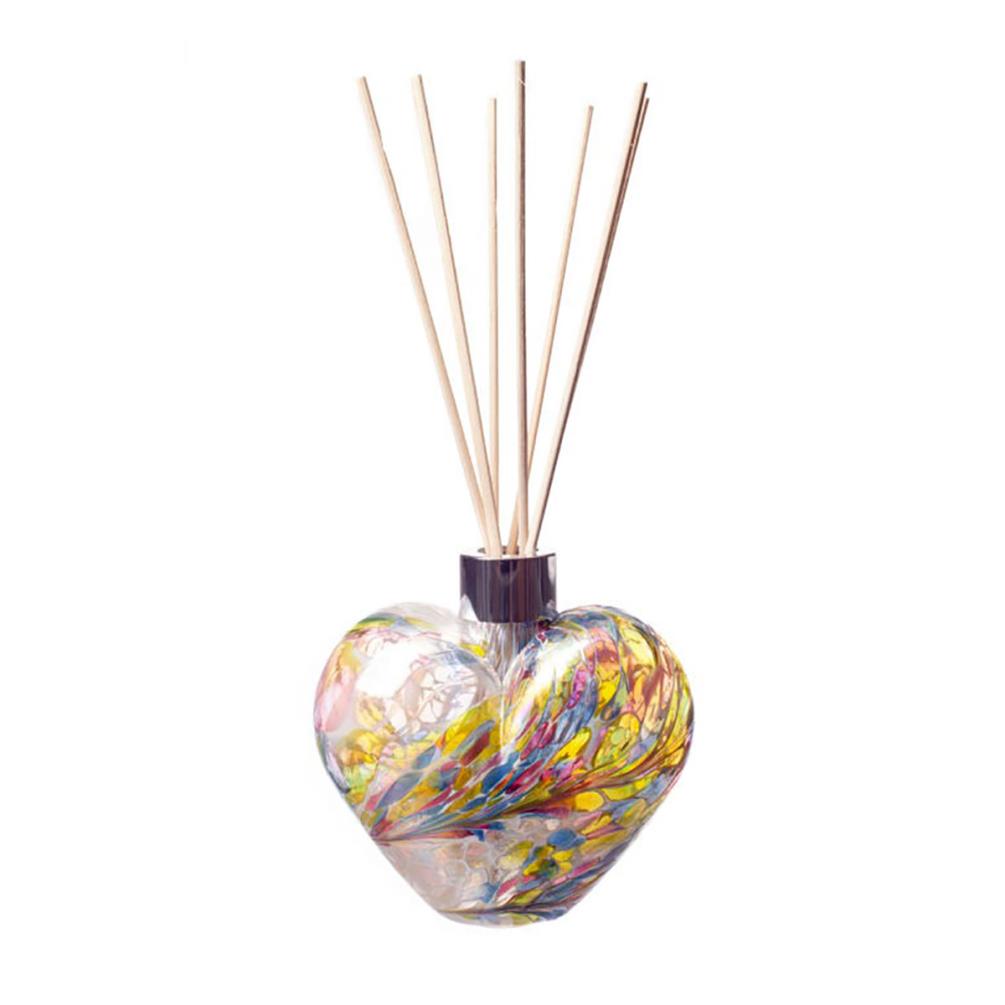 Amelia Art Glass White & Multi-Colour Heart Reed Diffuser £15.74
